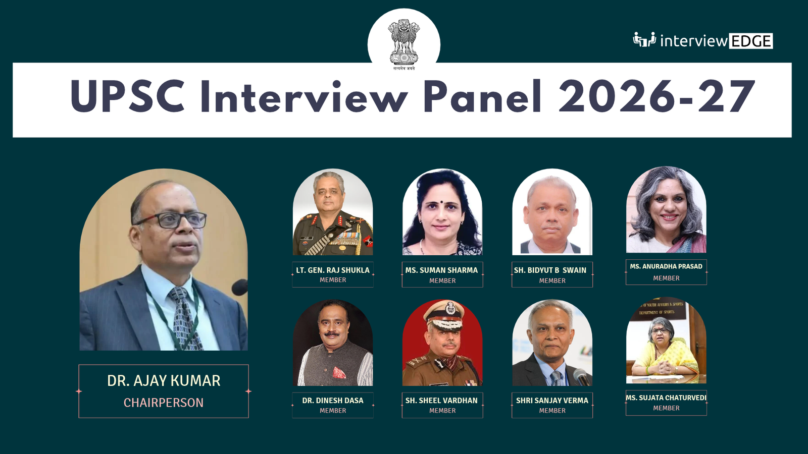 Know Your UPSC Interview Panel: Chairperson & Members for 2026–27